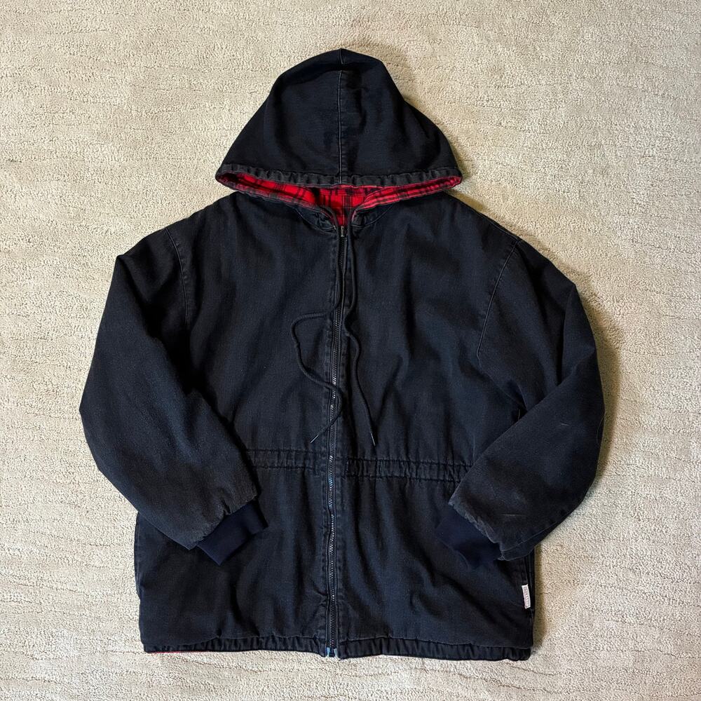 Vintage 80s Guess by Georges Marciano Mens L Reversible Hooded Jacket Streetwear